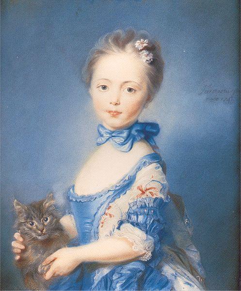 PERRONNEAU, Jean-Baptiste A Girl with a Kitten oil painting image